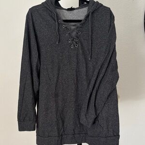 Torrid Charcoal Gray Lace-Up Sweater